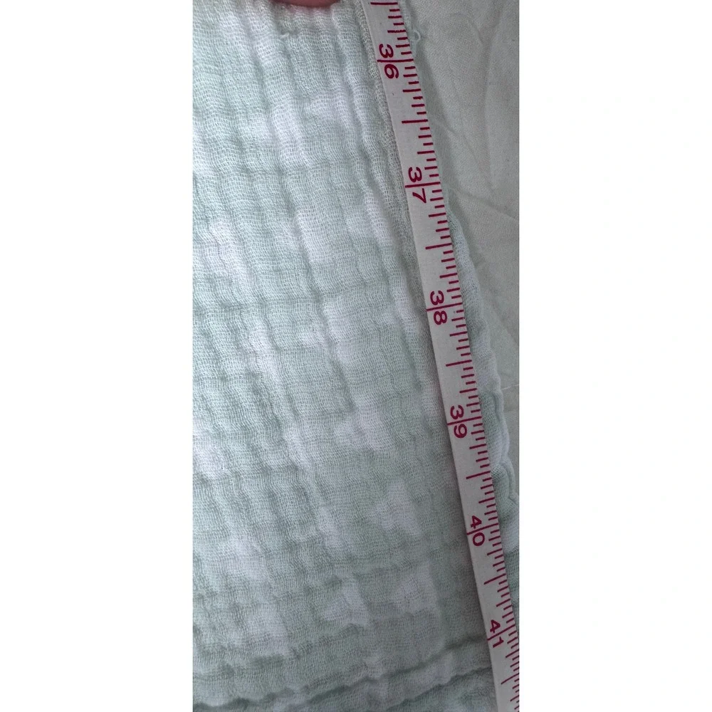 Cloud Island Sage Green Gingham Muslin Swaddle Blanket 100% Cotton 46x40